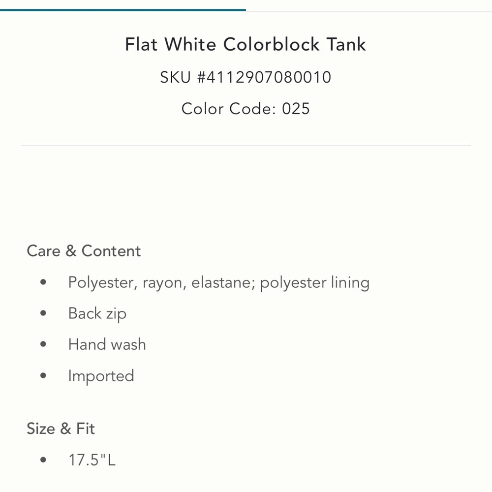 Anthropologie NWT Sz Med Flat White color blocked top, flattering, back zipper - Picture 8 of 12